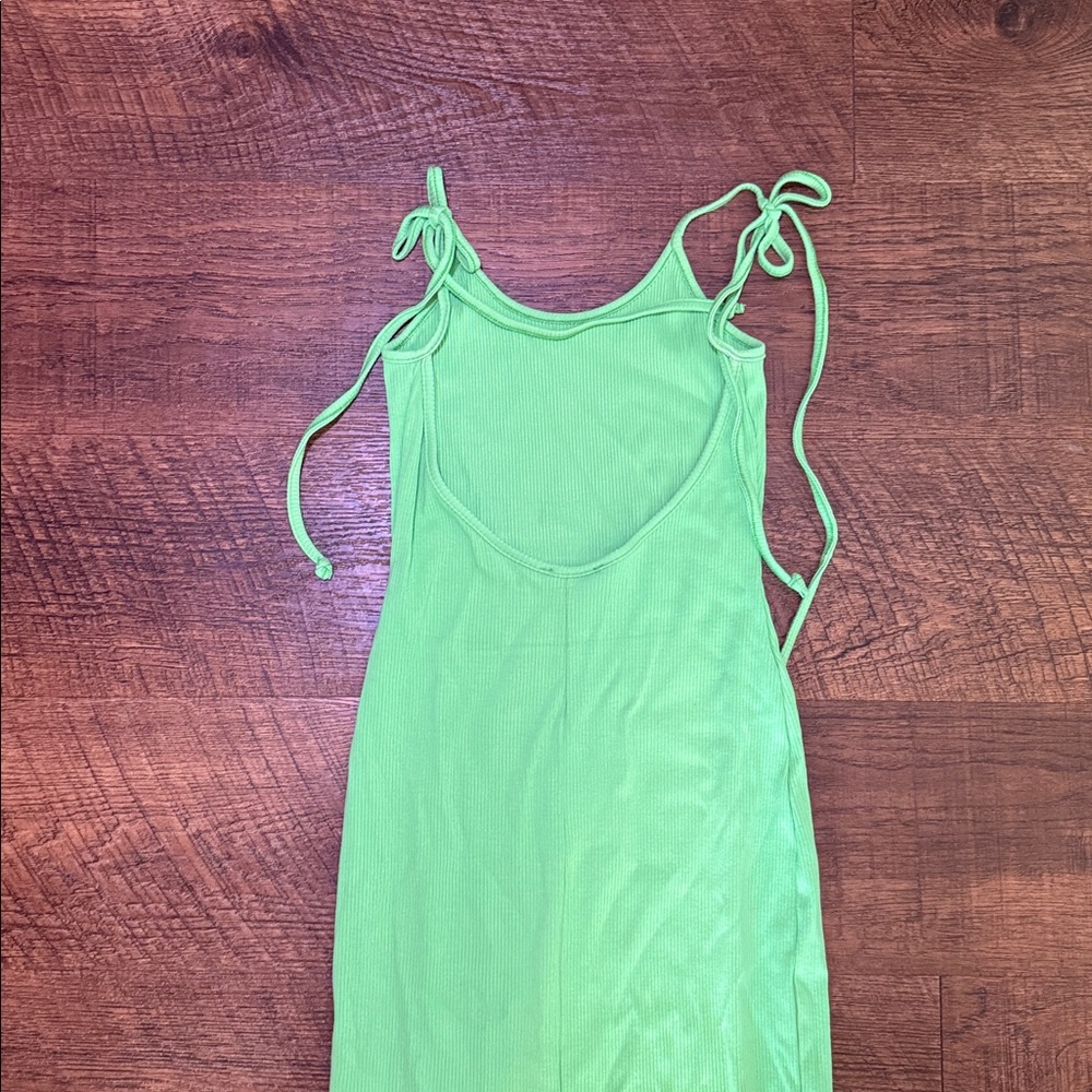 Green Ribbed Maxi Dress Size Small - Picture 3 of 4